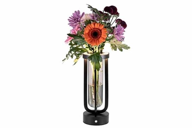 Tafellamp vaas voor bloemen Securit Florence zwart LPFLBL