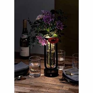 Tafellamp vaas voor bloemen Securit Florence zwart LPFLBL