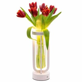 Tafellamp vaas voor bloemen Securit Florence wit LPFLWT