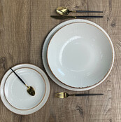 By Bone Grace Flavor Bord Diep Coupe 25 cm Creme Bruin Porselein  536029