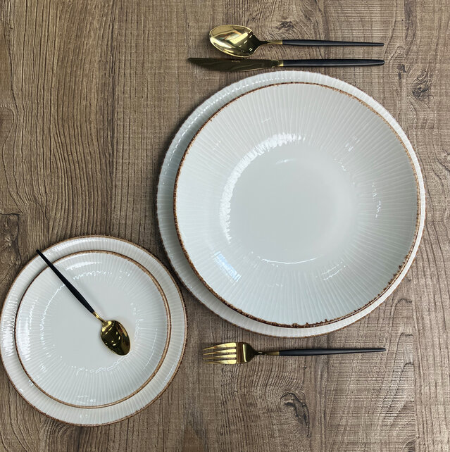 By Bone Grace Flavor Bord Diep Coupe 25 cm Creme Bruin Porselein  536029