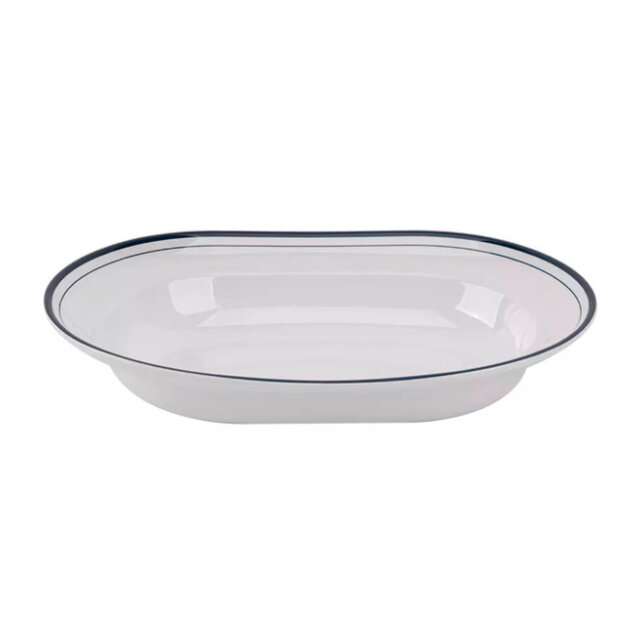 Mammoet Schaal Linee 26 x 19 cm Ovaal Blauw Wit  536187