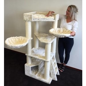 RHRQuality Cat Tree Corner Coon Cream