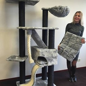 RHRQuality Cat Tree Kilimandjaro de Luxe Blackline Light Grey