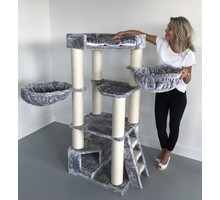 RHRQuality Cat Tree Corner Coon Light Grey