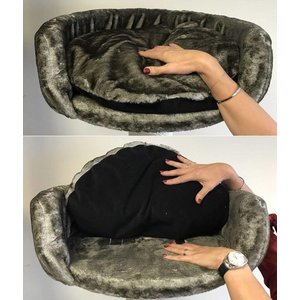 RHRQuality Cat Bed Round Ø 50 cm + Cushion Taupe