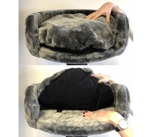 RHRQuality Cat Bed Round Ø 50 cm  + Cushion Dark Grey