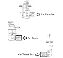 RHRQuality Cushion - Scratch Barrel 55x45 Paradise/Tower Box/Cat Relax Light Grey