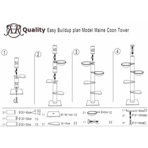 RHRQuality Arbre à chat Maine Coon Tower PLUS Blackline Dark Grey