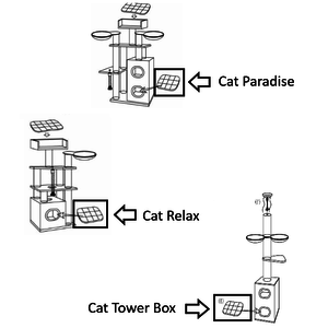 RHRQuality Coussin - Tonneau de Griffer 55x45 Paradise/Tower Box/ Cat Relax Light Grey
