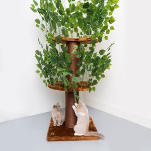 RHRQuality Arbre à Chat Design Natural Leaves (Marron)