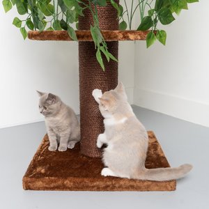 RHRQuality Arbre à Chat Design Natural Leaves (Marron)