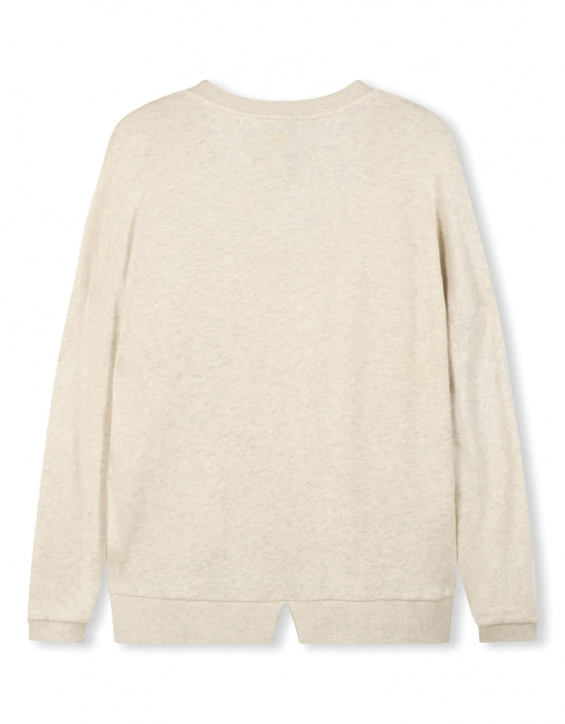 10Days 20-817-2201 v-neck sweater fleece soft white melee 10Days