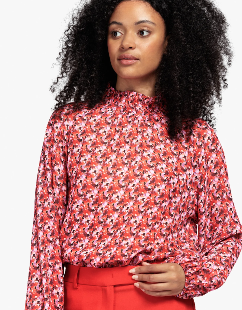 Beaumont BC30220223 Blouse Print Smock Fire red Beaumont