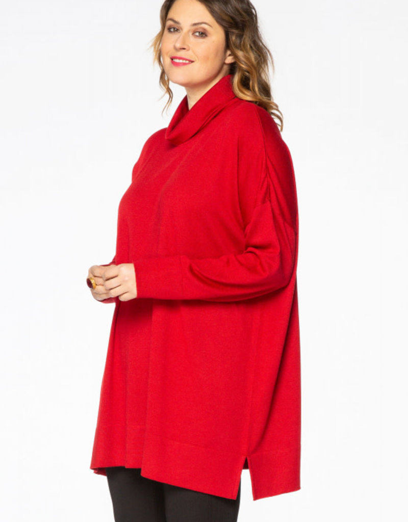 8902781 pullover wide high neck red Yoek