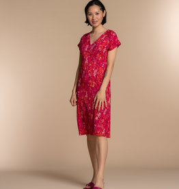 Geisha 37056-60 JUNE Dress short sleeves AOP fuchsia Geisha