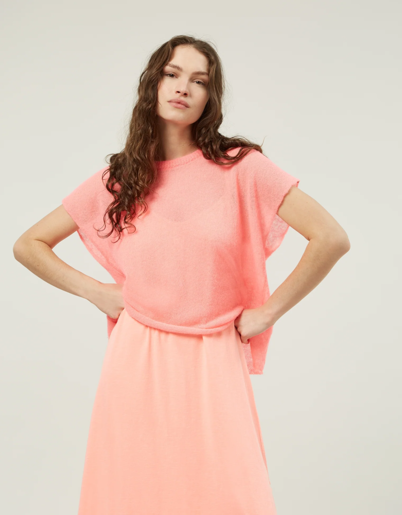 10Days 20-604-3202 tee thin knit fluor coral 10Days