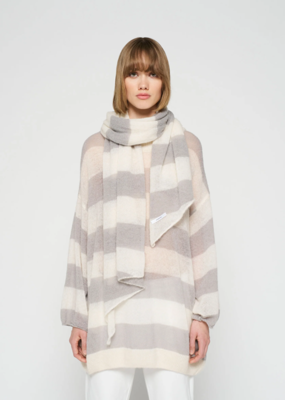 10Days 20-905-3203 scarf knit stripe ecru/cloudy 10Days