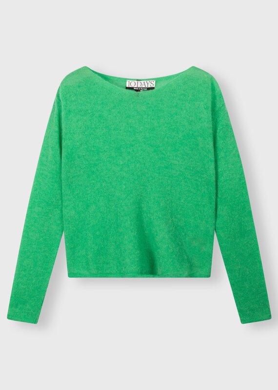 10Days 20-620-4201 thin knit sweater apple green 10Days