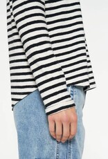 10Days 20-774-4201 longsleeve tee linen stripes ecru/black 10Days