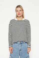 10Days 20-774-4201 longsleeve tee linen stripes ecru/black 10Days