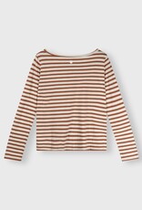 10Days 20-771-4201 longsleeve tee stripes ecru/saddle brown 10Days