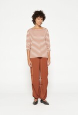 10Days 20-771-4201 longsleeve tee stripes ecru/saddle brown 10Days