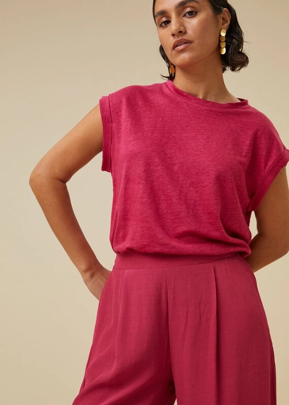 By Bar thelma linen top cerise By Bar 24111003