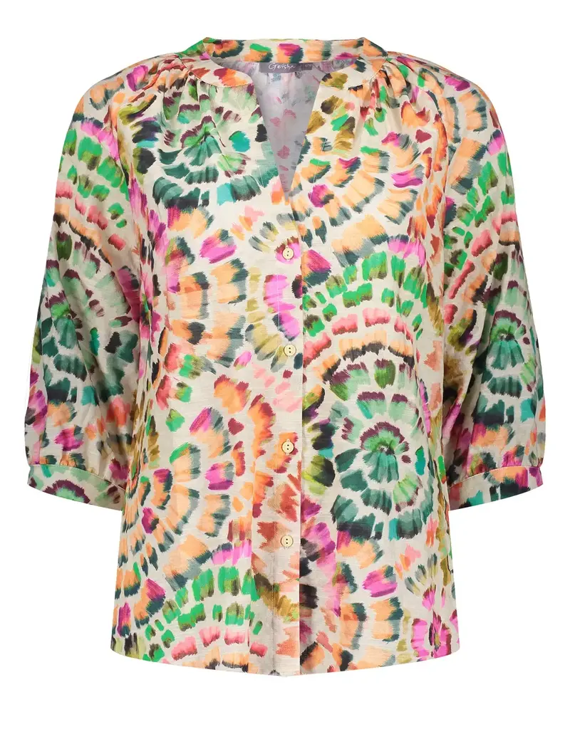 Geisha 43202-20 Blouse sand/emerald Geisha