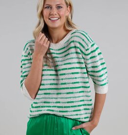 Nukus Vinna Pullover SS Stripe Green  Nukus SS240615692