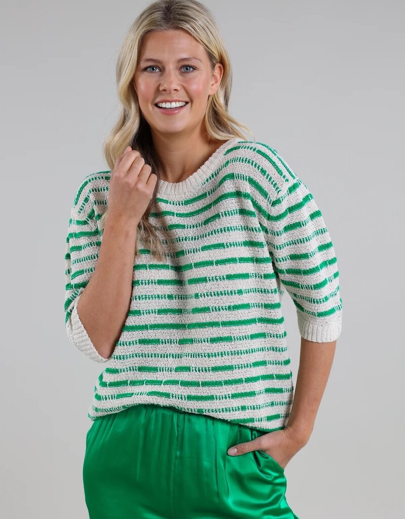 Nukus Vinna Pullover SS Stripe Green  Nukus SS240615692