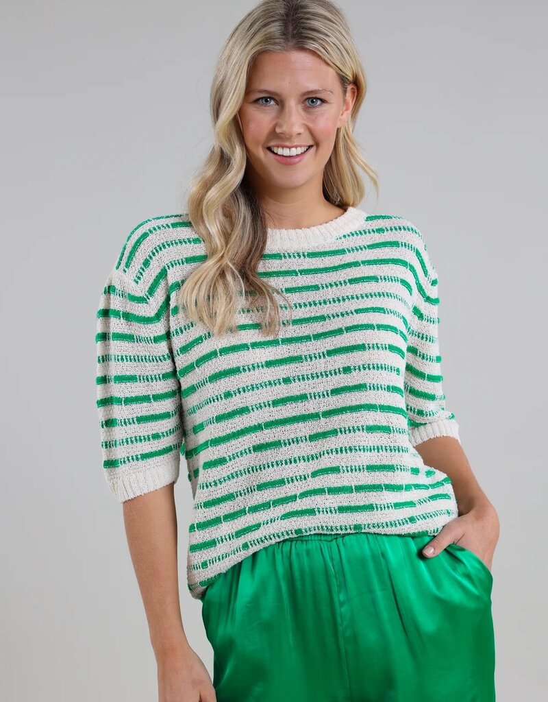 Nukus Vinna Pullover SS Stripe Green  Nukus SS240615692