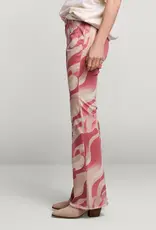 Summum Woman 4s2589-11999 Flared pants fancy printed twill  Bright Coral Summum