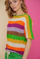 Geisha 44080-71 Pullover color striped corn/cyclame/bright orange Geisha