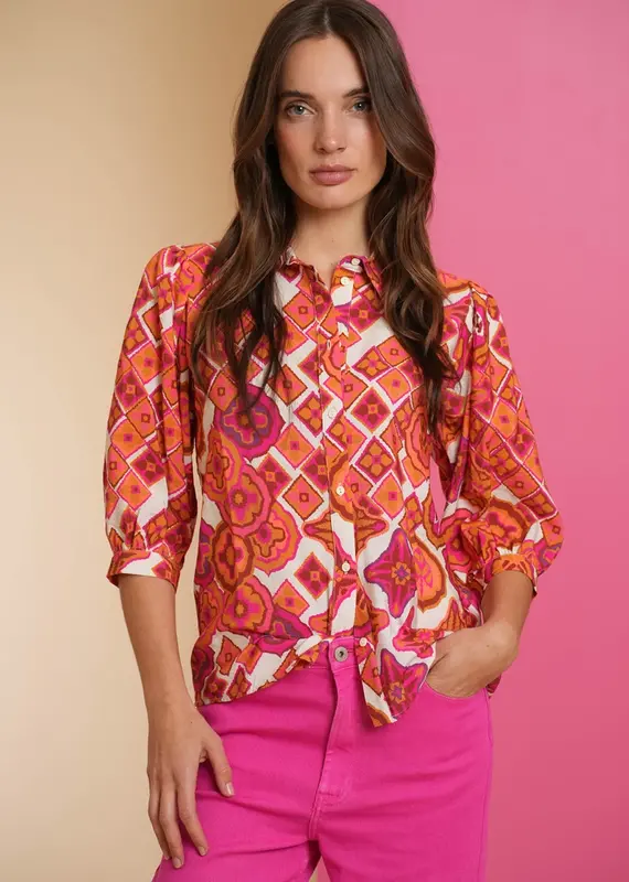 Geisha 43250-20 Blouse sand/fuchsia Geisha