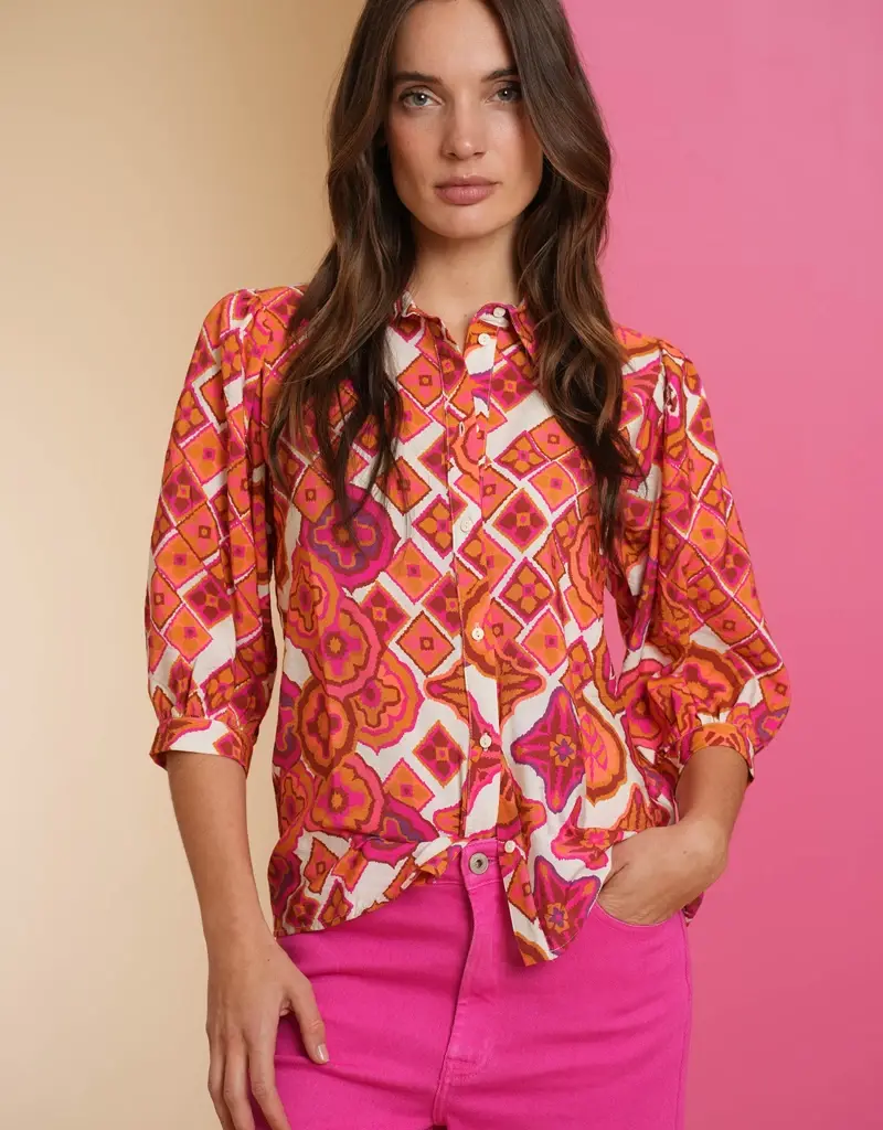 Geisha 43250-20 Blouse sand/fuchsia Geisha