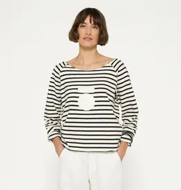 10Days 20-818-4202 cropped icon sweater stripes ecru/black 10Days