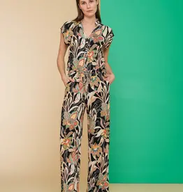 Geisha 41105-60 AMY Jumpsuit straight leg aop emerald/orange Geisha