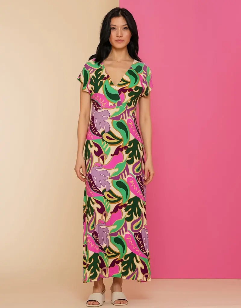 Geisha 47135-60 JANE Dress long aop lilac/green Geisha