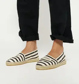 10Days 20-939-4202 leather espadrilles stripes ecru/black 10Days