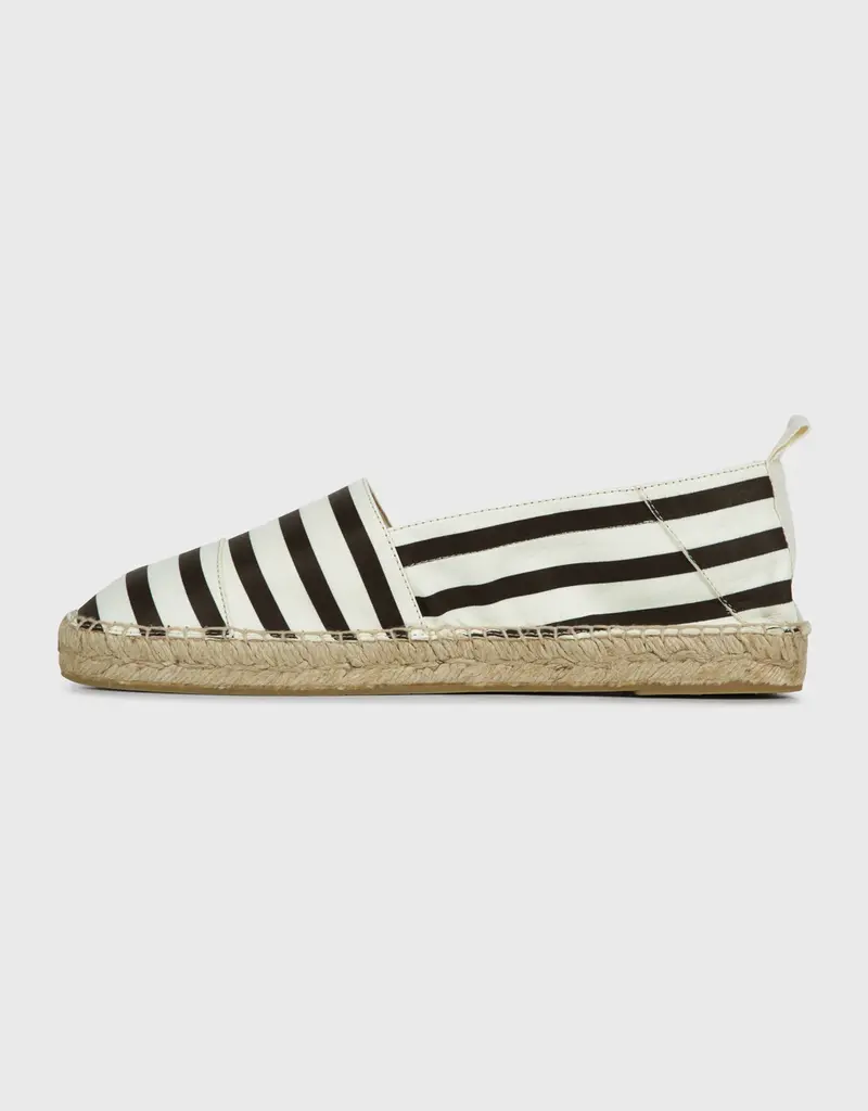 10Days 20-939-4202 leather espadrilles stripes ecru/black 10Days