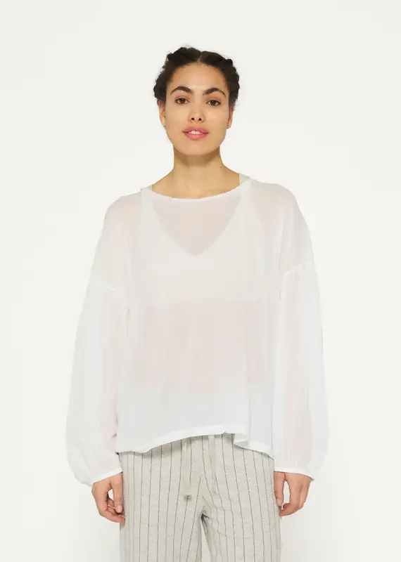 10Days 20-418-4202 balloon sleeve blouse white 10Days