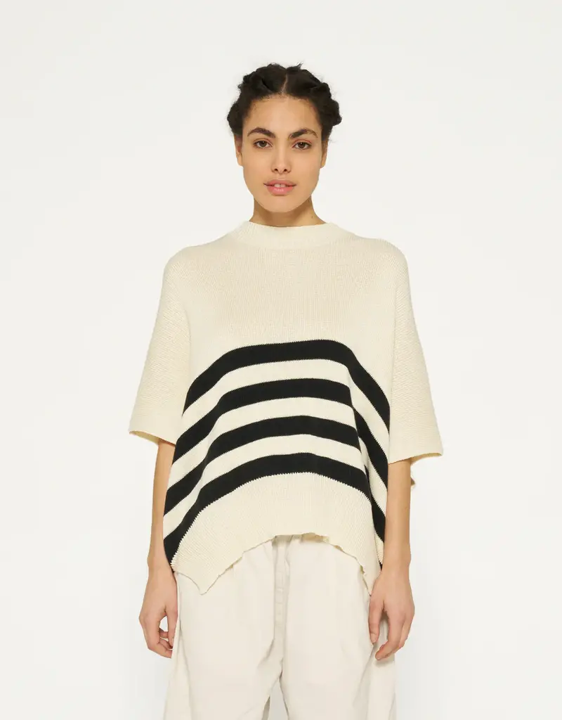 10Days 20-600-4202 sleeveless sweater knit stripes light safari 10Days