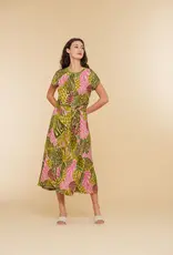 Geisha 46428-60 JILL Skirt long with strap AOP forest green/pink Geisha
