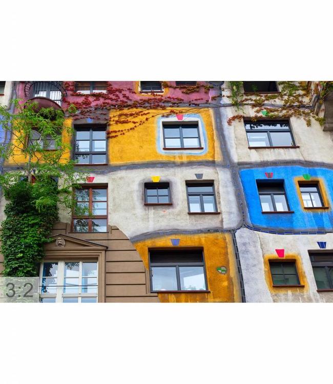 Akustisk bilde "Hundertwasser" - i en elegant aluminiumsramme