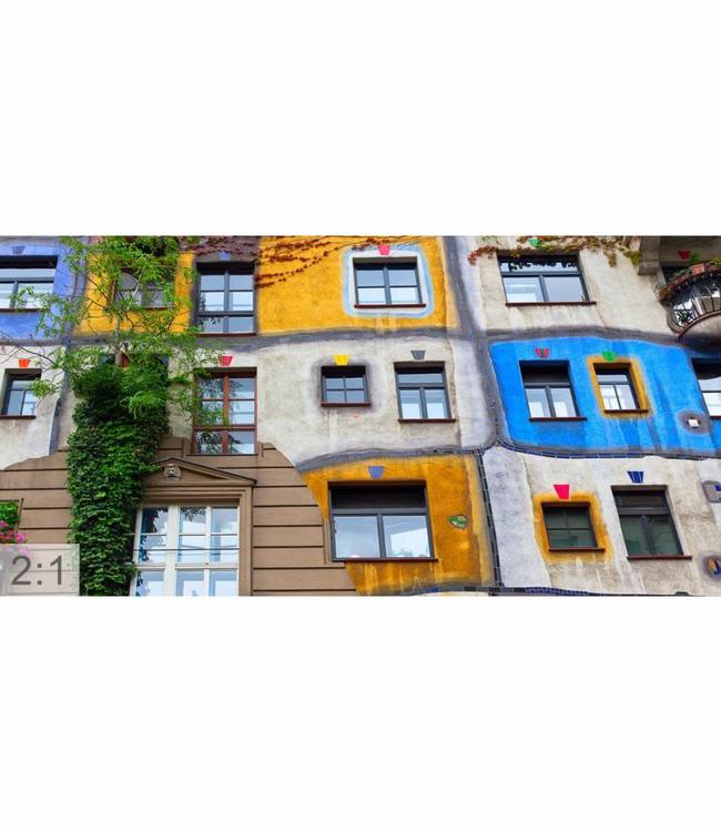 Acoustic picture "Hundertwasser" - in an elegant aluminum frame