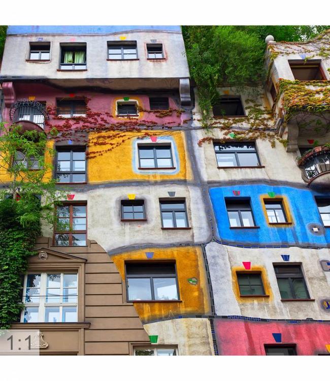 Akustisk bilde "Hundertwasser" - i en elegant aluminiumsramme