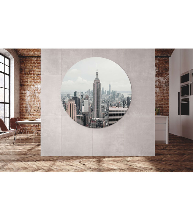 Round acoustic picture with individual motive - in an elegant aluminum frame