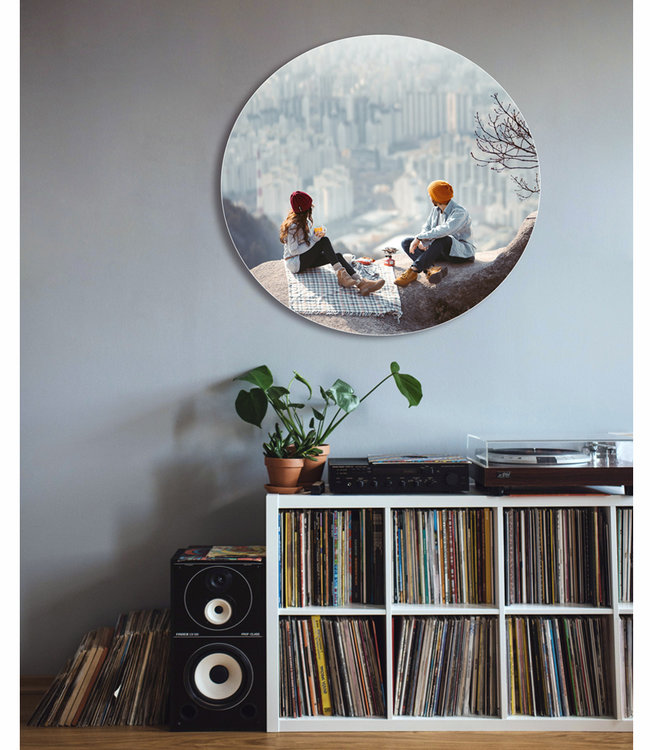 Runde akustiske bilde med eget motiv - i en elegant aluminiumsramme