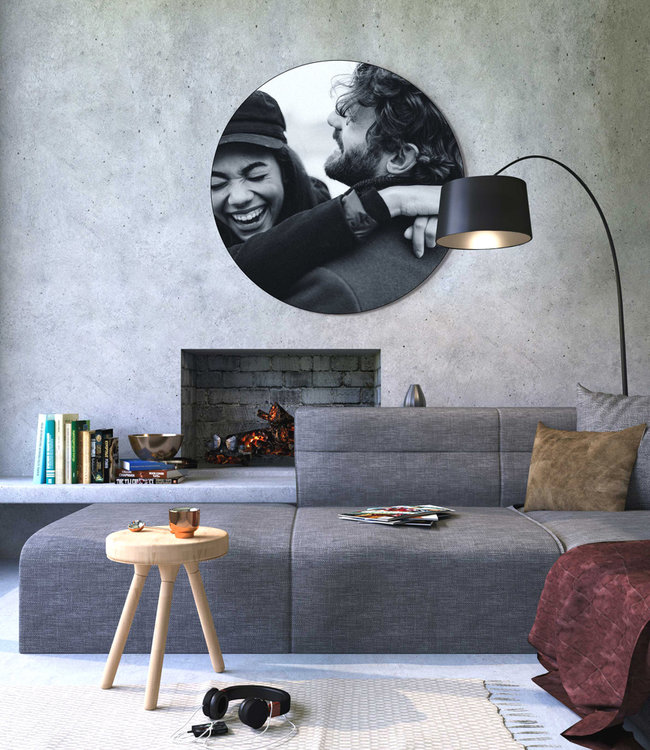 Runde akustiske bilde med eget motiv - i en elegant aluminiumsramme
